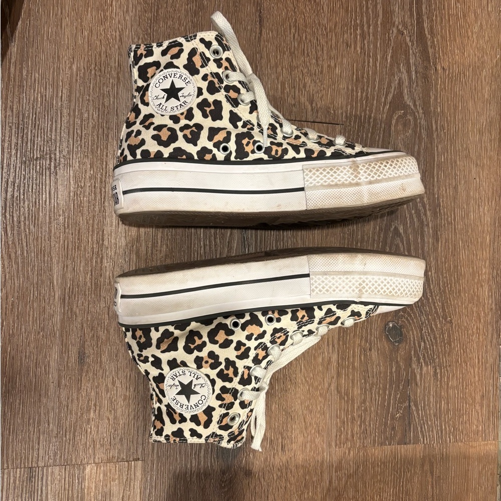 Converse Chuck Taylor Pink and Cheetah Print High-Top Platform Sneakers